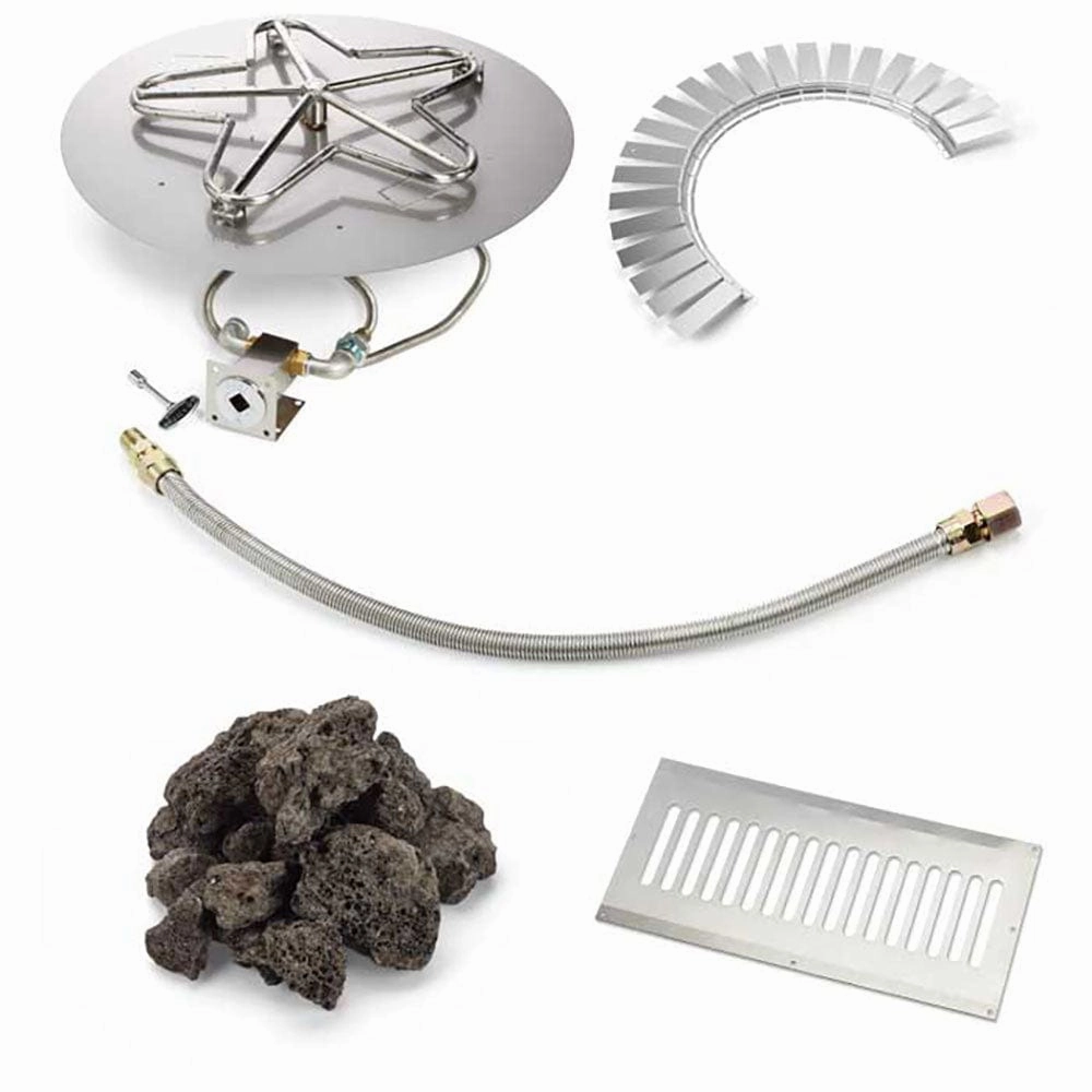 HPC Fire 14" Round Flat MLFPK Ignition Hardscape Block Kit Fire Pit Insertportable outdoor fire pit with lid