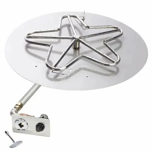 HPC Fire 18" Round Flat Insert Push Button Ignition PENTA18FPK-NGportable outdoor fire pit with lid