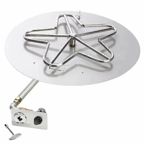 HPC Fire 18" Round Flat Insert Push Button Ignition PENTA18FPK-NGportable outdoor fire pit with lid