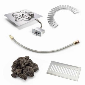 HPC FIre 18" Square Flat MLFPK Ignition Hardscape Block Kit Fire Pit Insertportable outdoor fire pit with lid