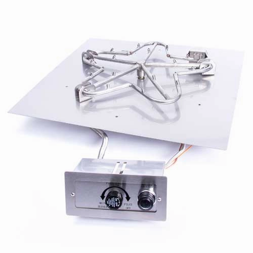 HPC Fire 18" Square Flat Push Button Torpedo Burner Fire Pit Insertportable outdoor fire pit with lid