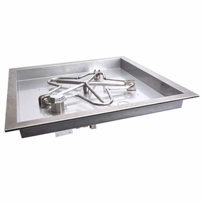 HPC Fire 24" On/Off Electric Ignition Square Bowl Pan Fire Pit Insert 24VACportable outdoor fire pit with lid