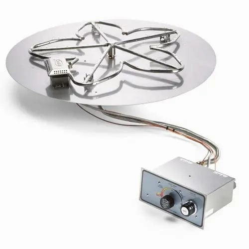 HPC Fire 24" Round Flat Pan Push Button Ignition Small Tank Fire Pit Insertportable outdoor fire pit with lid