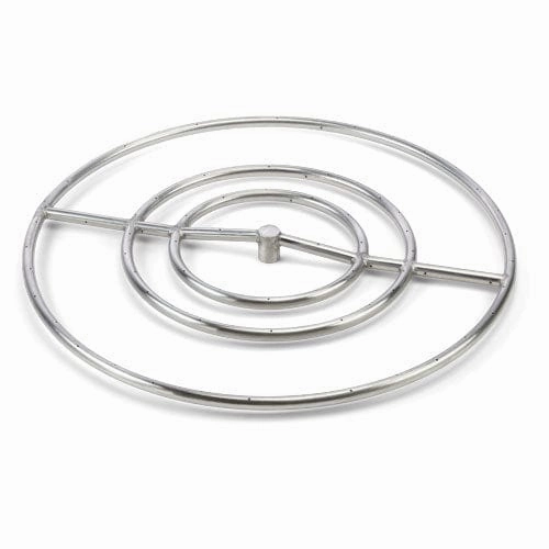 HPC Fire 30 inch Round Stainless Steel Natural Gas Burner FRS-30 KITFireproof mat for under fire pit