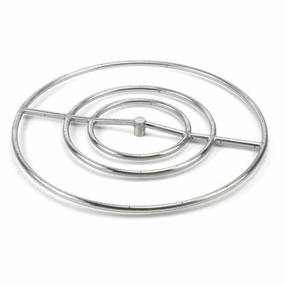 HPC Fire 30 inch Round Stainless Steel Natural Gas Burner FRS-30 KITFireproof mat for under fire pit