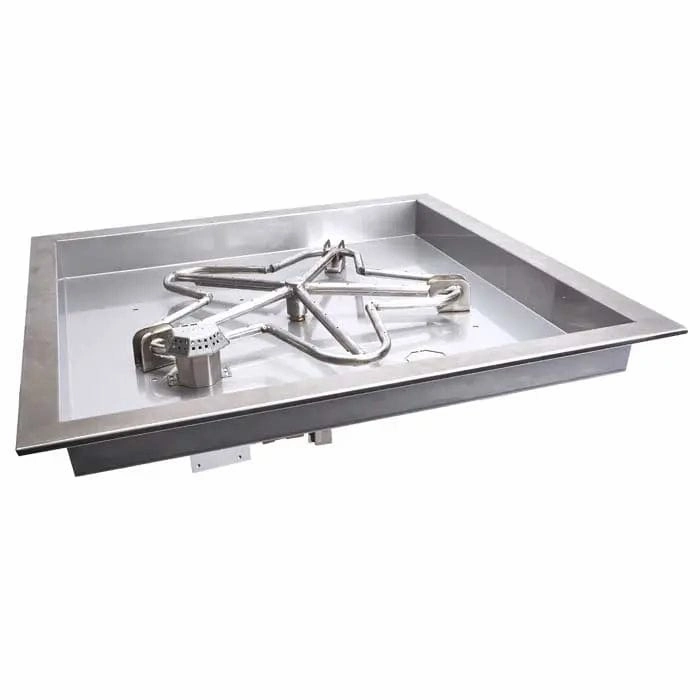 HPC Fire 30" Hi/Lo Electric Ignition Square Bowl Gas Fire Pit Insert 120VACportable outdoor fire pit with lid