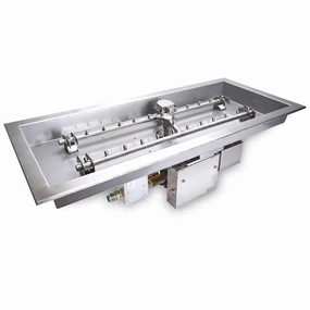 HPC Fire 30" Rectangular H-Burner Pan Fire Pit Insert 30x12SSEI-Hportable outdoor fire pit with lid