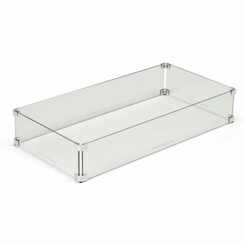 HPC Fire 31x15-inch Linear Glass Wind Guard WG31X15-LFireproof mat for under fire pit