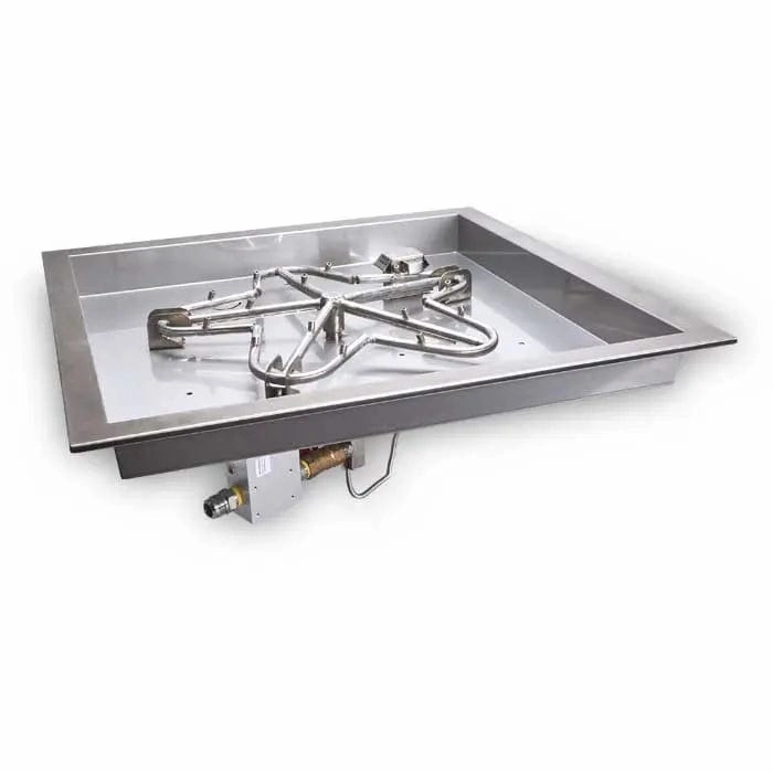 HPC Fire 36" Hi/Lo 120VAC Electric Ignition Square Bowl Pan Fire Pit Insert