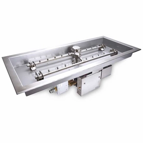 HPC Fire 36" x 14 Torpedo Electronic Ignition HI/LO Rectangular Bowl H-Burner Fire Pit Insertportable outdoor fire pit with lid