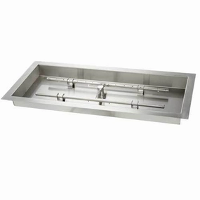 HPC Fire 42 X 14" Pan H-Burner 42X14SS-Hportable outdoor fire pit with lid