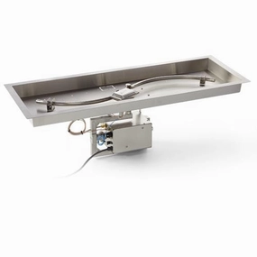 HPC Fire 54x16" HI/LO Rectangle S-Burner Bowl Pan Fire Pit Insert 24VACportable outdoor fire pit with lid