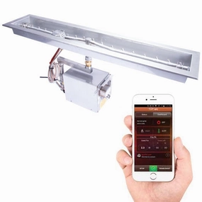 HPC Fire 72" Torpedo Linear Trough Electronic Ignition HI-LO Fire Pit Insertportable outdoor fire pit with lid