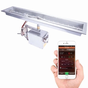 HPC Fire 96" Torpedo Linear Trough Electronic Ignition HI-LO Fire Pit Insertportable outdoor fire pit with lid