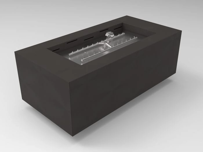 HPC Fire Tejas Rectangular Fire Pit Enclosure On/Off Electronic Ignition 120VAC