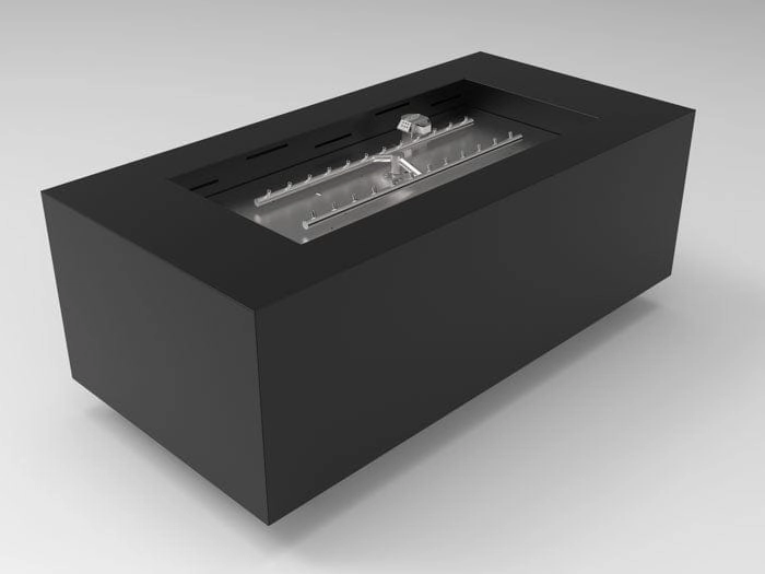 HPC Fire Tejas Rectangular Fire Pit Enclosure On/Off Electronic Ignition 120VACportable outdoor fire pit with lid
