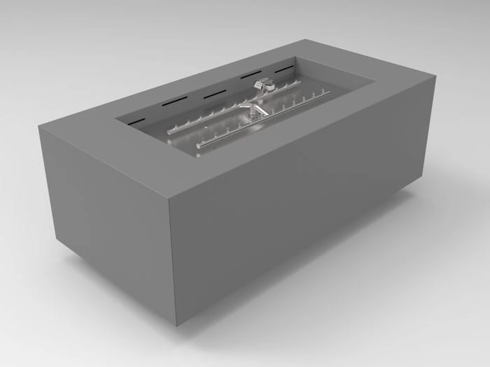 HPC Fire Tejas Rectangular Fire Pit Enclosure On/Off Electronic Ignition 120VAC