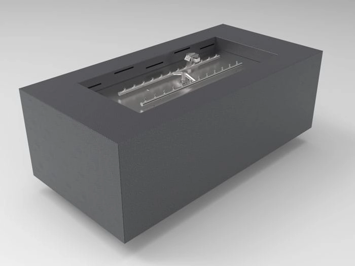HPC Fire Tejas Rectangular Fire Pit Enclosure On/Off Electronic Ignition 120VAC