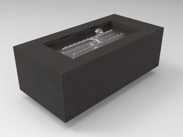 HPC Fire Tejas Rectangular Fire Pit Enclosure On/Off Electronic Ignition 24VAC