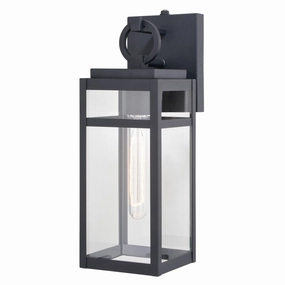 Hubbard One Light Outdoor Wall Mount Textured BlackOutdoor wall sconces with motion sensor