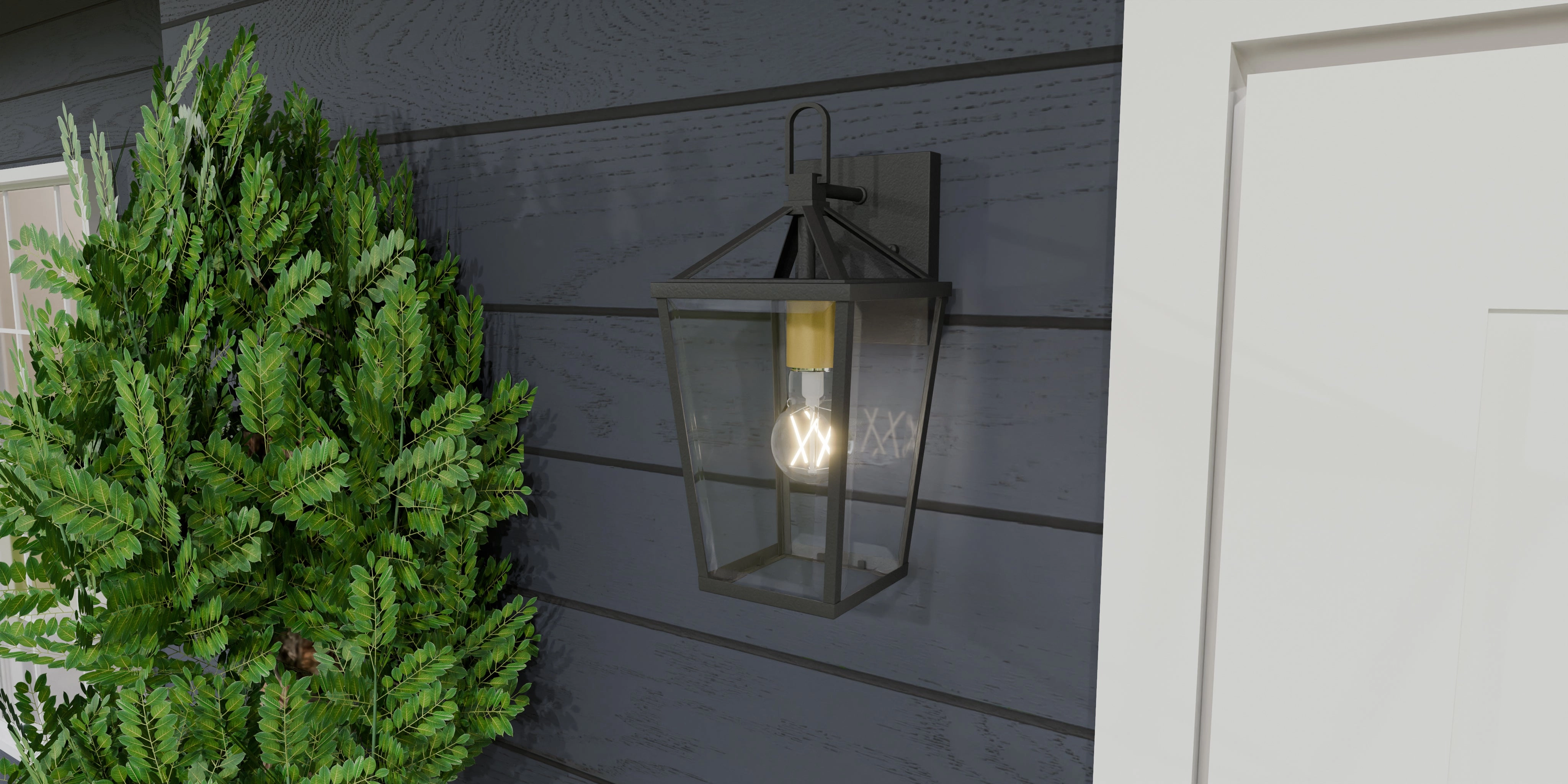 Hull One Light Outdoor Wall Mount Matte Black