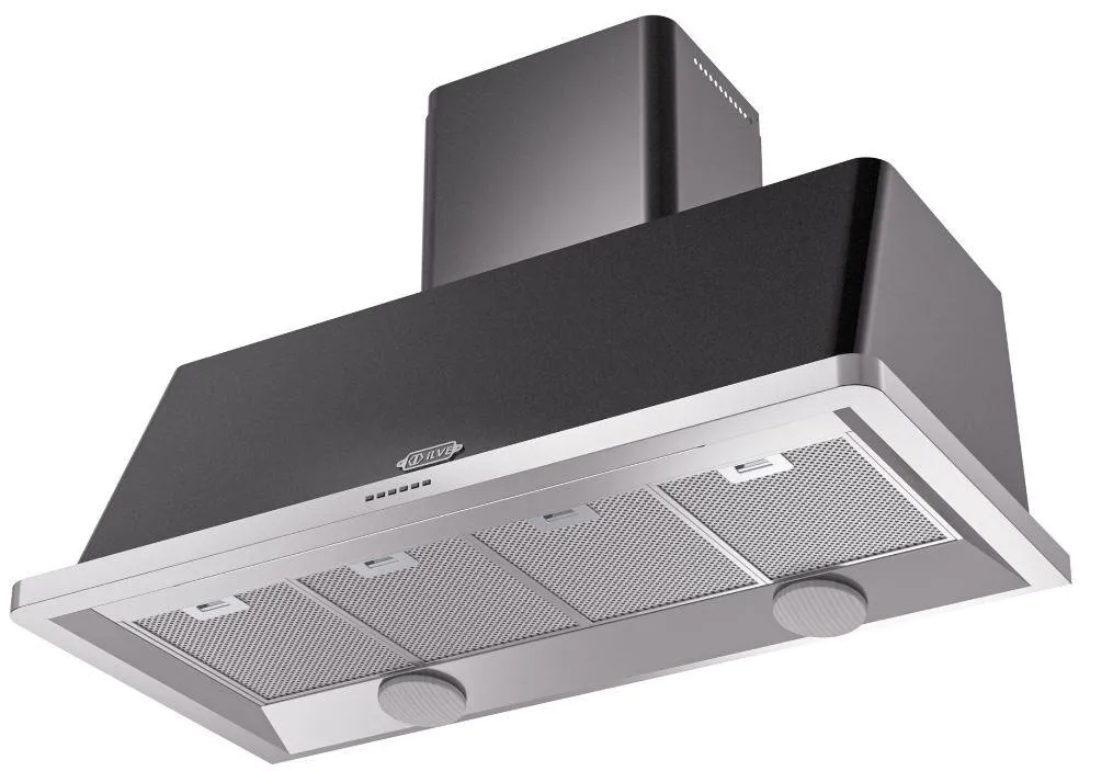 Ilve UAM120BK Majestic 48 Inch Glossy Black Wall Mount Range Hood