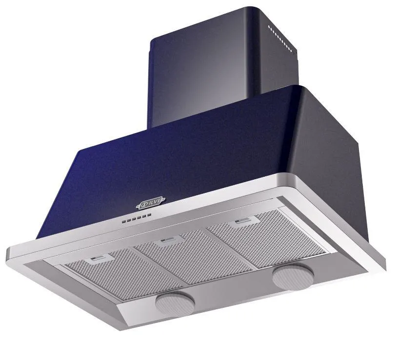 Ilve UAM90MB Majestic 36 Inch Blue Wall Mount Range Hood