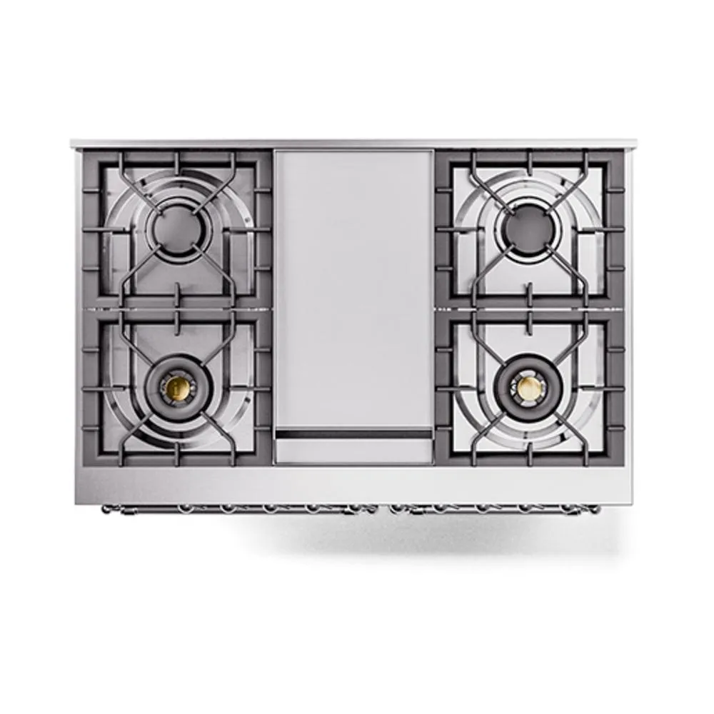 Ilve UND40FQNMPBUCLP Ilve Und40Fqnmpbuclp Nostalgie Ii Noblesse 40" Dual Fuel Range (Liquid Propane, Solid Door, Burgundy, Chrome)