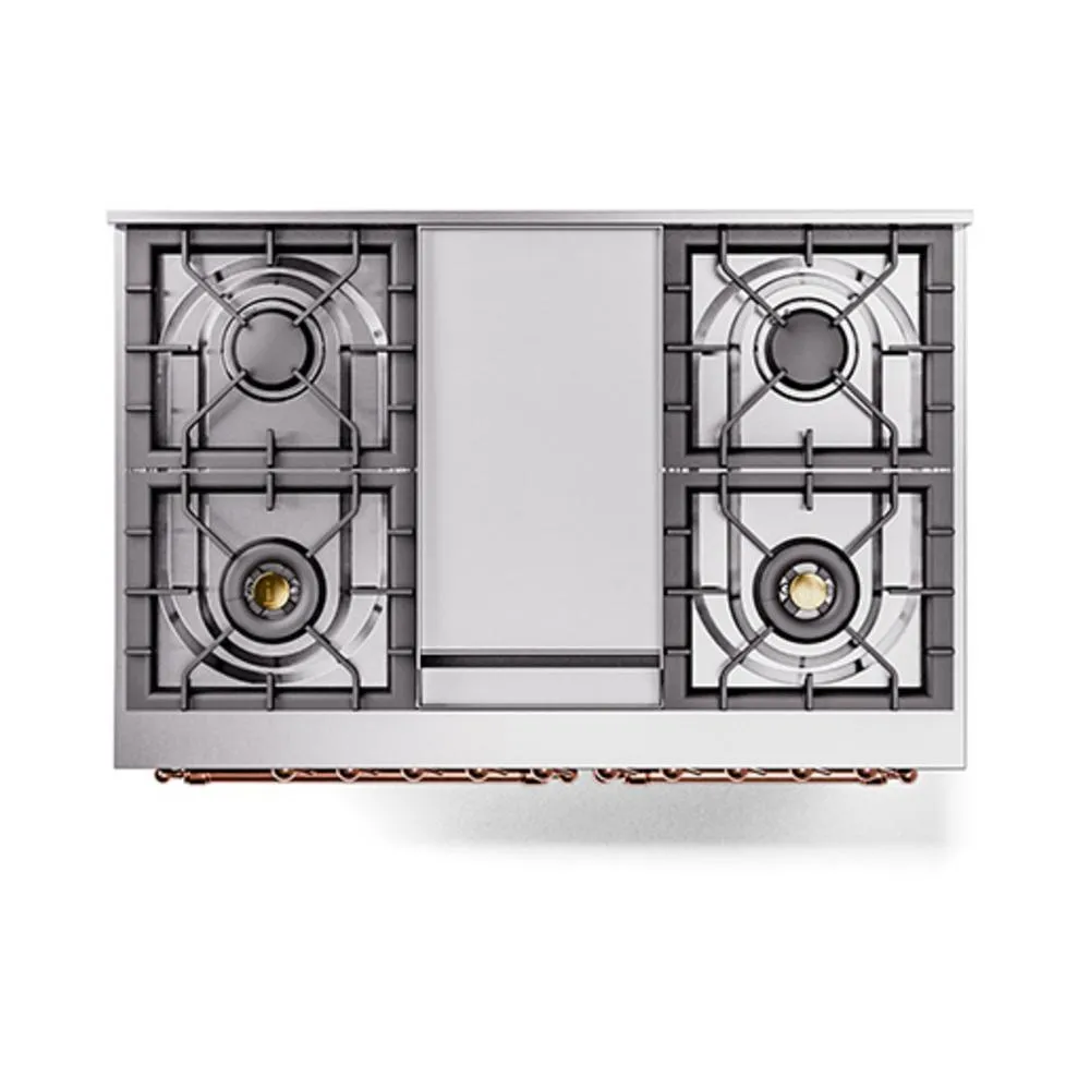 Ilve UND40FQNMPEGPLP Ilve Und40Fqnmpegplp Nostalgie Ii Noblesse 40" Dual Fuel Range (Liquid Propane, Solid Door, Emerald Green, Copper)