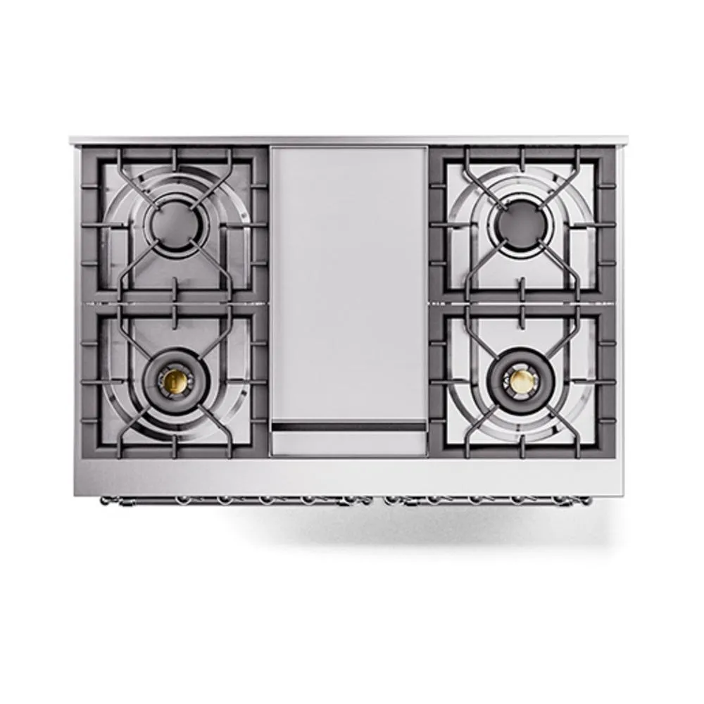 Ilve UND40FQNMPMBCLP Ilve Und40Fqnmpmbclp Nostalgie Ii Noblesse 40" Dual Fuel Range (Liquid Propane, Solid Door, Midnight Blue, Chrome)