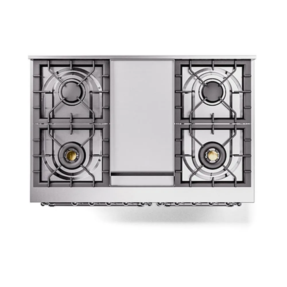 Ilve UND40FQNMPMGC Ilve Und40Fqnmpmgc Nostalgie Ii Noblesse 40" Dual Fuel Range (Natural Gas, Solid Door, Graphite Matte, Chrome)