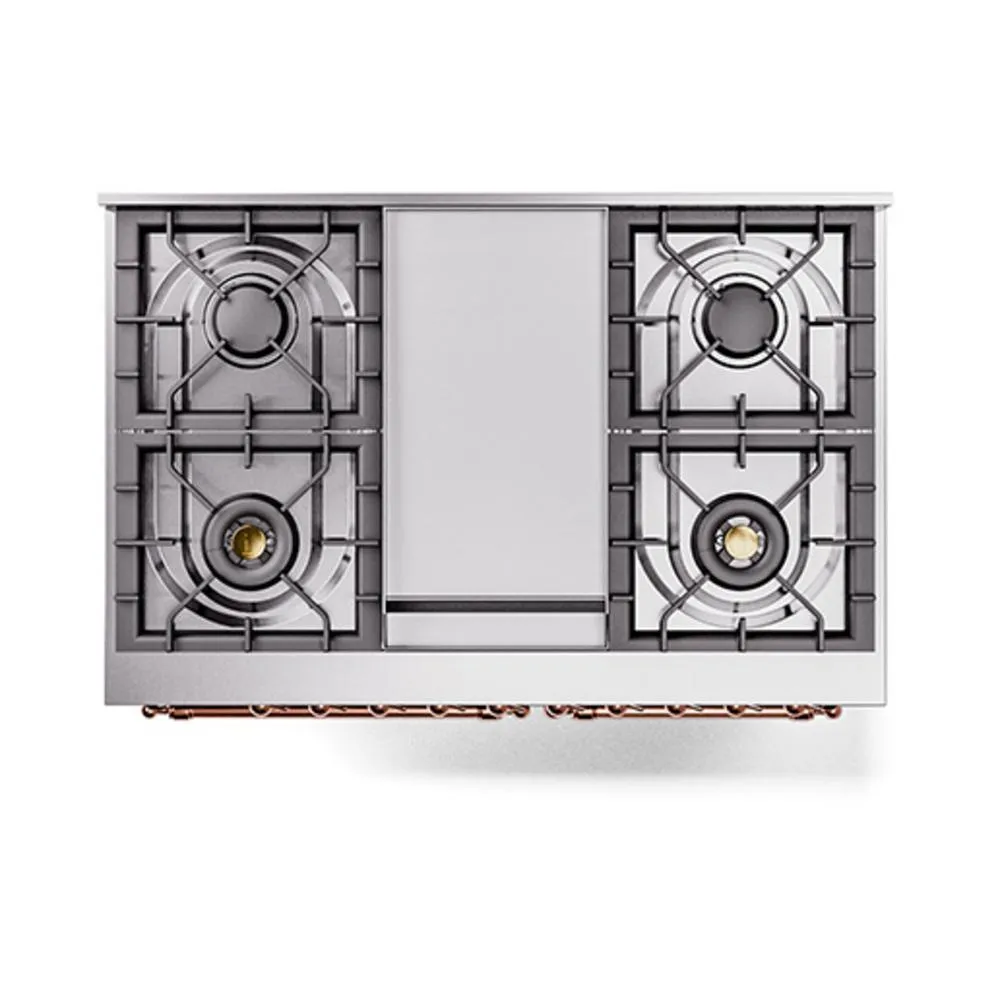 Ilve UND40FQNMPMGPLP Ilve Und40Fqnmpmgplp Nostalgie Ii Noblesse 40" Dual Fuel Range (Liquid Propane, Solid Door, Graphite Matte, Copper)