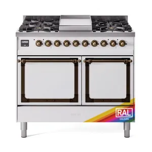 Ilve UND40FQNMPRAB Ilve Und40Fqnmprab Nostalgie Ii Noblesse 40" Dual Fuel Range (Natural Gas, Solid Door, Ral, Burnished)