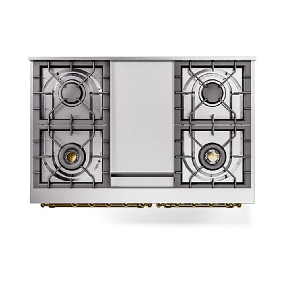 Ilve UND40FQNMPRAGLP Ilve Und40Fqnmpraglp Nostalgie Ii Noblesse 40" Dual Fuel Range (Liquid Propane, Solid Door, Ral, Brass)