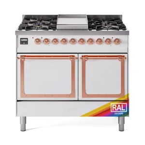 Ilve UND40FQNMPRAPLP Ilve Und40Fqnmpraplp Nostalgie Ii Noblesse 40" Dual Fuel Range (Liquid Propane, Solid Door, Ral, Copper)