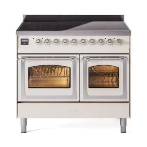 Ilve UNDI406NMPAWC Ilve Undi406Nmpawc Nostalgie Ii Noblesse 40" Induction Range (Triple Glass Door, Antique White, Chrome)