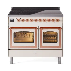 Ilve UNDI406NMPAWP Ilve Undi406Nmpawp Nostalgie Ii Noblesse 40" Induction Range (Triple Glass Door, Antique White, Copper)