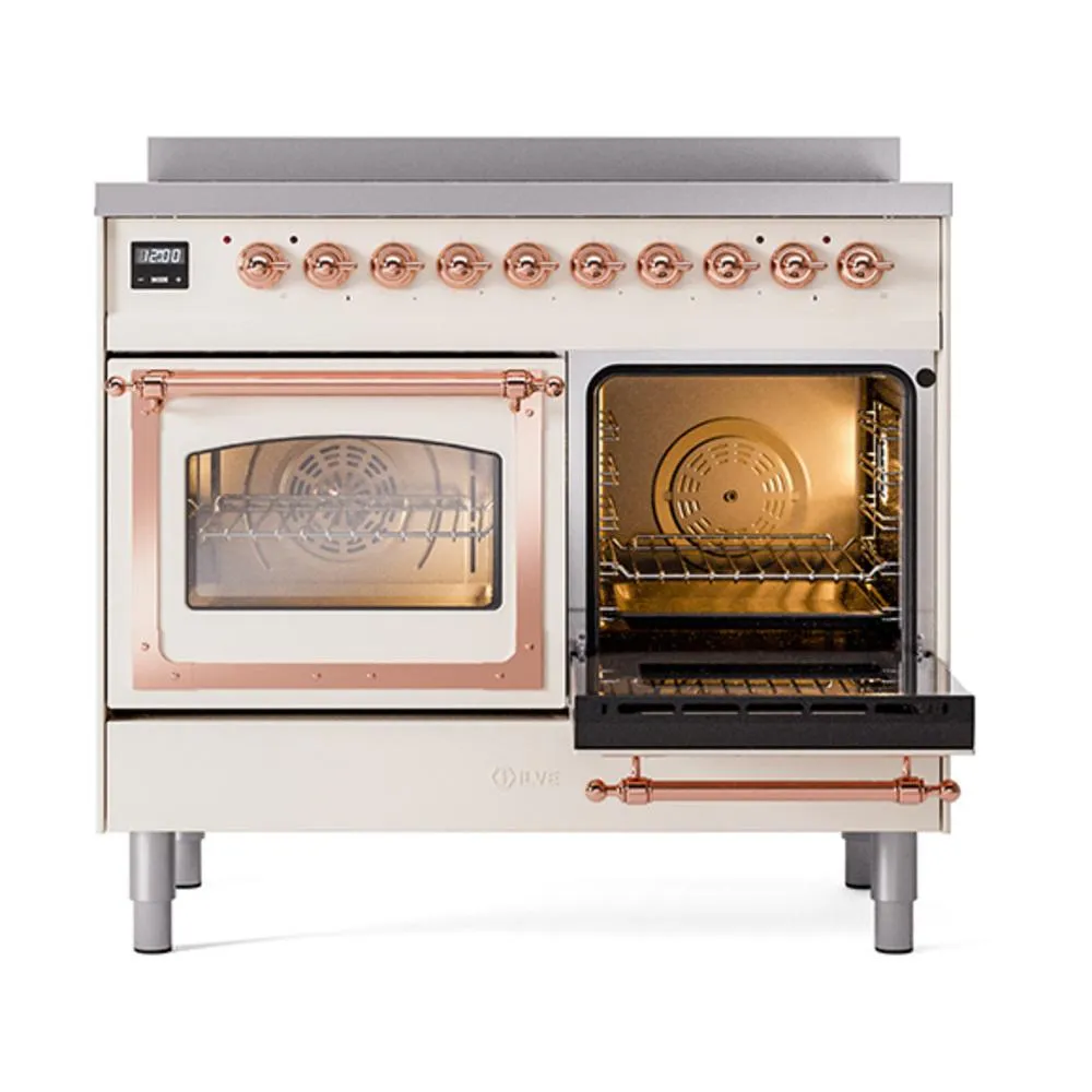 Ilve UNDI406NMPAWP Ilve Undi406Nmpawp Nostalgie Ii Noblesse 40" Induction Range (Triple Glass Door, Antique White, Copper)