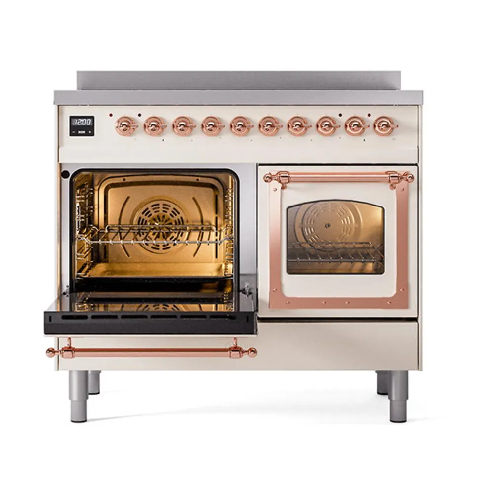 Ilve UNDI406NMPAWP Ilve Undi406Nmpawp Nostalgie Ii Noblesse 40" Induction Range (Triple Glass Door, Antique White, Copper)