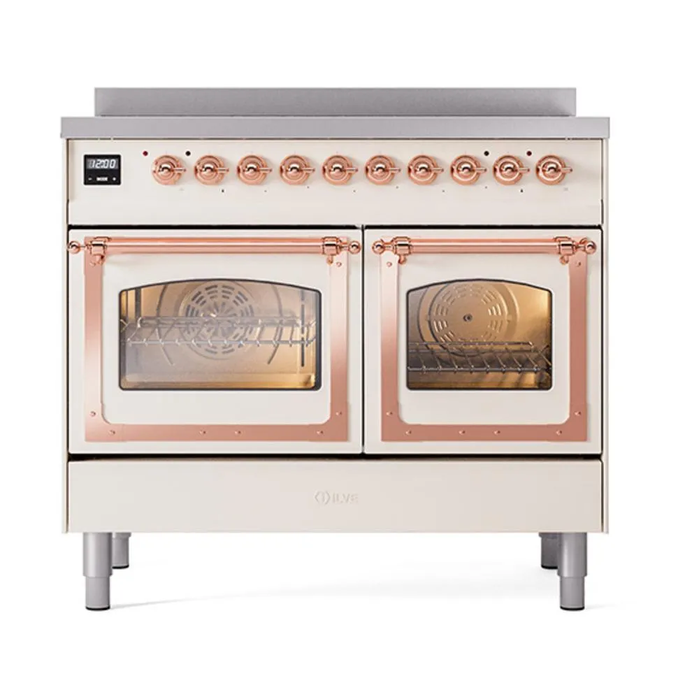 Ilve UNDI406NMPAWP Ilve Undi406Nmpawp Nostalgie Ii Noblesse 40" Induction Range (Triple Glass Door, Antique White, Copper)