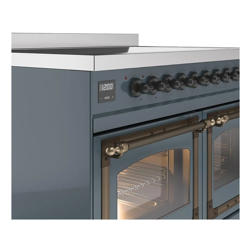 Ilve UNDI406NMPBGB Ilve Undi406Nmpbgb Nostalgie Ii Noblesse 40" Induction Range (Triple Glass Door, Blue Grey, Burnished)