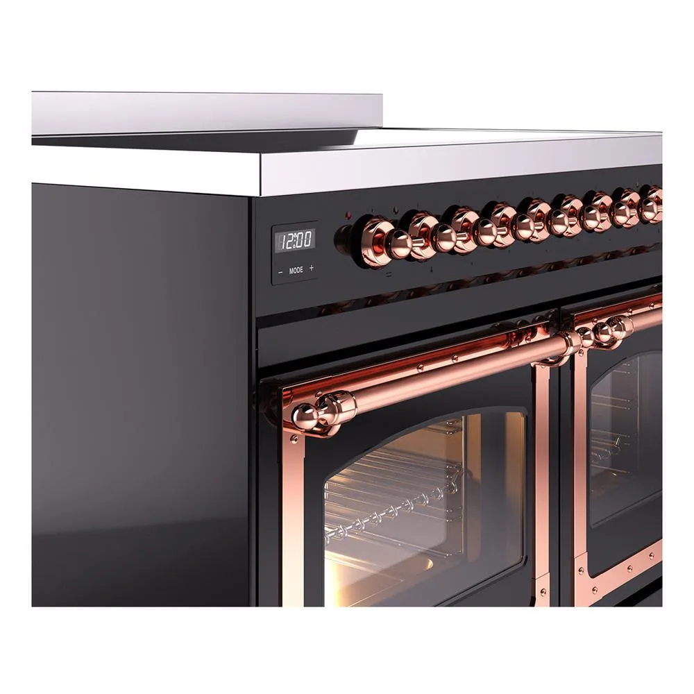 Ilve UNDI406NMPBKP Ilve Undi406Nmpbkp Nostalgie Ii Noblesse 40" Induction Range (Triple Glass Door, Glossy Black, Copper)