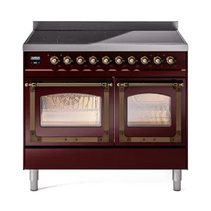 Ilve UNDI406NMPBUB Ilve Undi406Nmpbub Nostalgie Ii Noblesse 40" Induction Range (Triple Glass Door, Burgundy, Burnished)