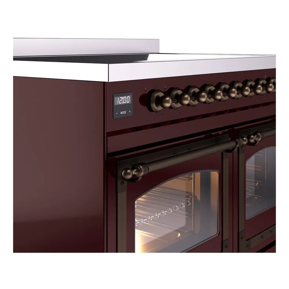 Ilve UNDI406NMPBUB Ilve Undi406Nmpbub Nostalgie Ii Noblesse 40" Induction Range (Triple Glass Door, Burgundy, Burnished)