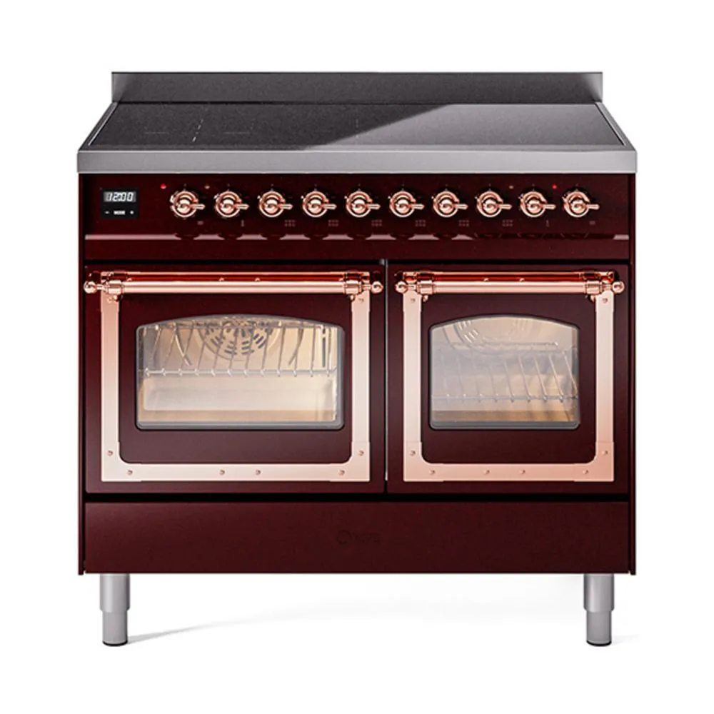 Ilve UNDI406NMPBUP Ilve Undi406Nmpbup Nostalgie Ii Noblesse 40" Induction Range (Triple Glass Door, Burgundy, Copper)