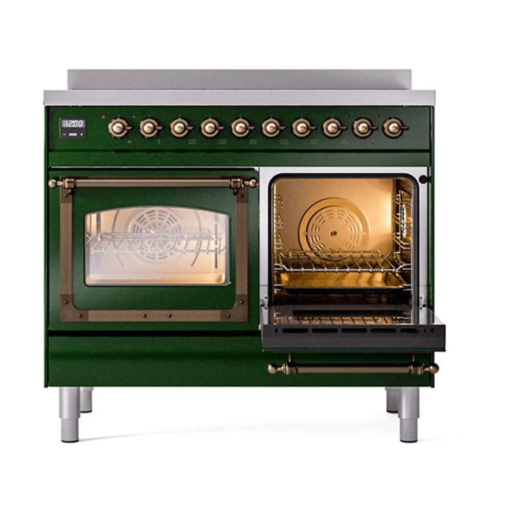 Ilve UNDI406NMPEGB Ilve Undi406Nmpegb Nostalgie Ii Noblesse 40" Induction Range (Triple Glass Door, Emerald Green, Burnished)