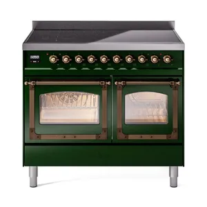 Ilve UNDI406NMPEGB Ilve Undi406Nmpegb Nostalgie Ii Noblesse 40" Induction Range (Triple Glass Door, Emerald Green, Burnished)