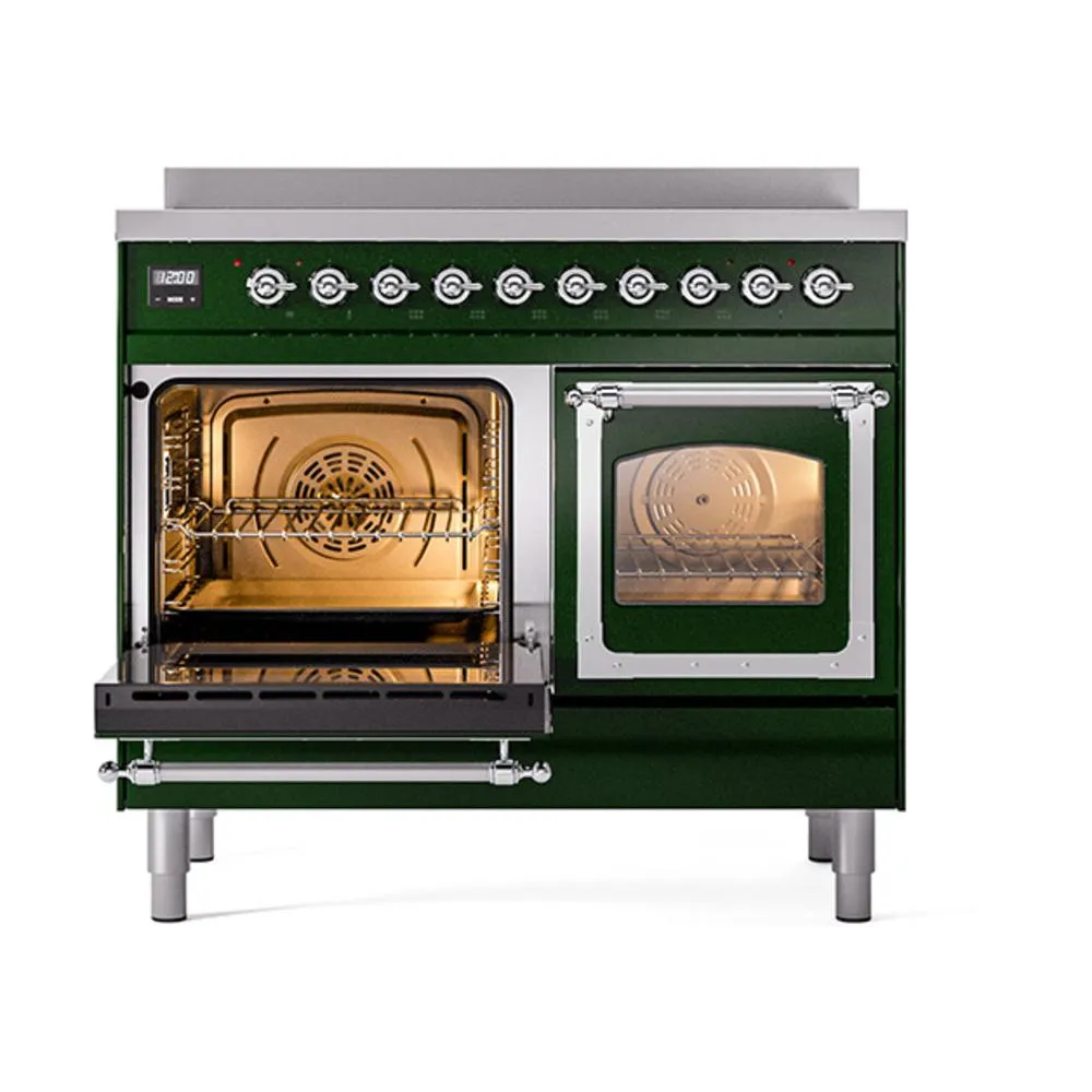 Ilve UNDI406NMPEGC Ilve Undi406Nmpegc Nostalgie Ii Noblesse 40" Induction Range (Triple Glass Door, Emerald Green, Chrome)