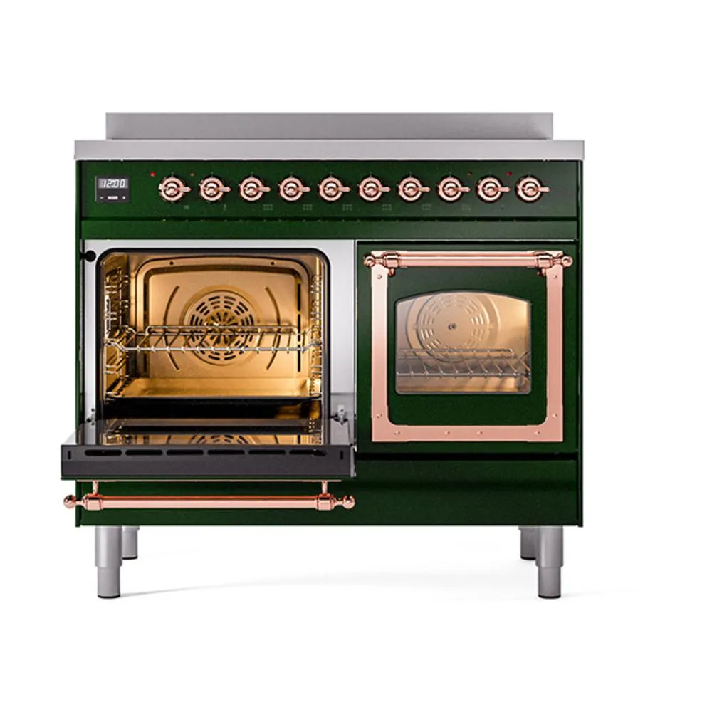 Ilve UNDI406NMPEGP Ilve Undi406Nmpegp Nostalgie Ii Noblesse 40" Induction Range (Triple Glass Door, Emerald Green, Copper)