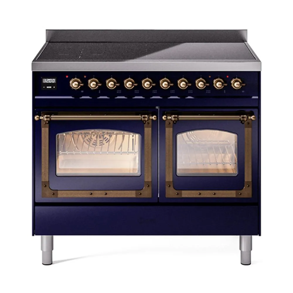 Ilve UNDI406NMPMBB Ilve Undi406Nmpmbb Nostalgie Ii Noblesse 40" Induction Range (Triple Glass Door, Midnight Blue, Burnished)